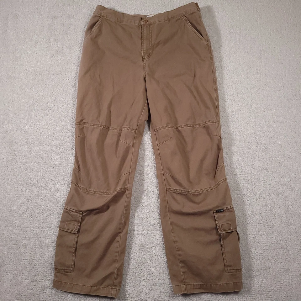 Vintage Calvin Klein Baggy Cargo Pants Women's 13 Beige Wide Leg Grunge Skater - Image 1 of 4