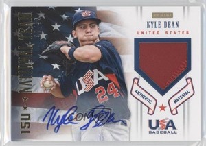 2012 Panini USA Baseball National Team 15U Signature /35 Kyle Dean #8 Patch Auto