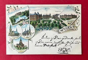 Litho AK ZWICKAU um 1900 Schwanenschloss, Marienkirche, Kaserne ( 138638 - Bild 1 von 2
