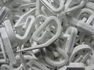 Curtain Hooks Gliders For Curtain Rings & Header Tape White Plastic Nylon NEW - Picture 1 of 1