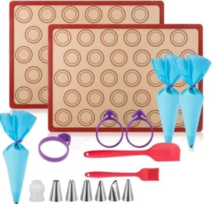 30 Cavities Macaron Baking Mat Non Stick Silicone Cake Macaroon Mould Pad Sheet - Picture 1 of 15