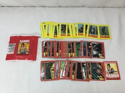 1985 Topps Rambo Movie Complete Card Set Stickers & Wax Wrapper 66+22 FREESHIPP - Image 1 of 4