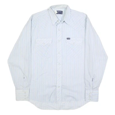 WRANGLER Mens White & Beige Stripe Western Shirt M Button Cotton Blend Casual - Image 1 of 4