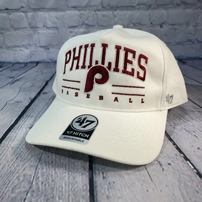 Philadelphia Phillies MLB '47 Brand White Roscoe Hitch Adjustable Snapback Hat - Image 1 of 4