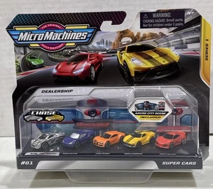 Micro Machines Dealership Super Cars Chrome Chase Set 5pk Series 1 Rare New HTF - Picture 1 of 3