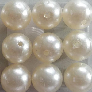 11 Perle Di Cera Con Foro Per Decorazione Rosa 20Mm In Crema - Bild 1 von 3