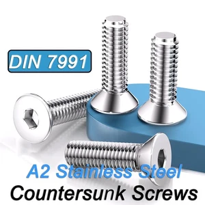 TORNILLOS AVELLANADOS M1 M2 M3 A M12 CSK ALLEN LLAVE PERNOS A2 ACERO INOXIDABLE - Imagen 1 de 213