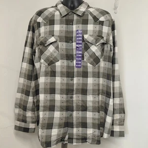 Camisa de franela jacquard Frye para hombre talla XXLarge verde polvoriento manga larga abotonada - Imagen 1 de 15