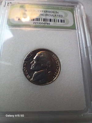 1987 p jefferson nickel  Looks Like  P Over  D - Image 1 of 4