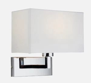 Piccolo Indoor Wall Light -Polished Chrome White Shade Endon 61604 NEW FREE POST - Picture 1 of 2