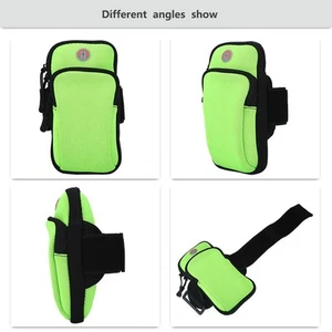 Green Outdoor Sport Running Jogging Exercise Gym Arm Wrist Pouch Armband Pho IM - Zdjęcie 1 z 9