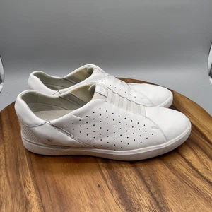 Kizik Miami Shoes Womens 10 M White Leather Comfort Slip On Hands Free Sneakers - Picture 1 of 8