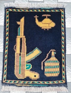 Handmade Afghan Vintage small War Rug Historical War Rug Wool Area Rug - Picture 1 of 9