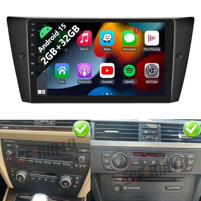 For BMW E90 M3 328i 335i Car Stereo Radio Android 15 Apple Carplay GPS WIFI Navi Foto 1 de 4