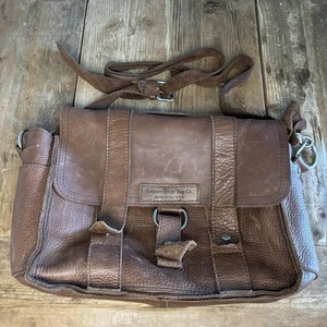 Bolso de montar vintage Copper River Co cuero envejecido 15" Voyager ¡Hecho en EE. UU. Bonito! - Imagen 1 de 11