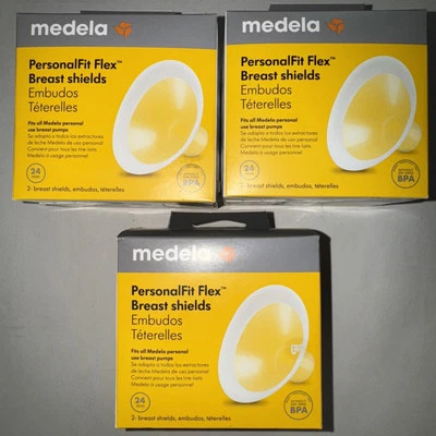 3 Cajas Medela Personal Fit Flex Breast Shields 24 mm Cada Caja tiene 2 Dentro. Foto 1 de 4