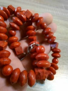 Vintage rote Koralle Halskette Schmuck natürlicher Edelstein - Bild 1 von 17
