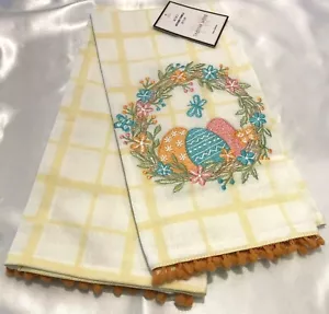 Set asciugamani tazza cucina uova di Pasqua fiori primavera casa ricamati vacanza NUOVO - Foto 1 di 3