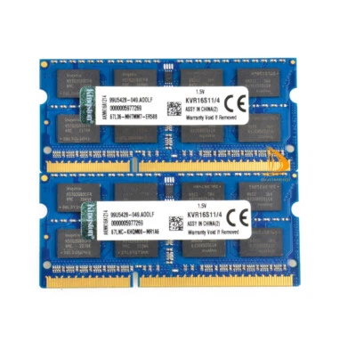 2x Kingston 4GB 2RX8 PC3 12800S DDR3 1600MHz SODIMM 204Pin Laptop Speicher RAM+= - Bild 1 von 4