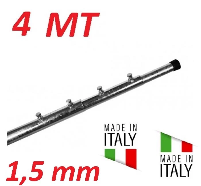 DCK GROUP PALO TELESCOPICO PESANTE 4 METRI 2 X 2 METRI DA 1,5 MM ZINCATO A FUOCO MADE IN I