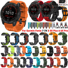 Quick Fit Silicone Watch Strap Band For Garmin Fenix 7 7X 6 6X Pro 5 5X Plus 3HR