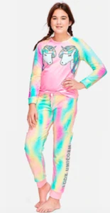 Justice Unicorn Pajama Set Rainbow Unicorn Girls Sleepwear Size 10, 12 New - Picture 1 of 5