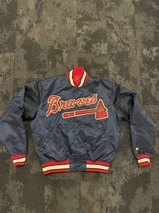Vintage 1990s Atlanta Braves Starter Diamond Collection Satin Jacket Men (Sz L) - Picture 1 of 21