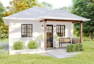 MODERN HOUSE PLAN 2 BED ROOM AutoCAD FILE 3D IMAGE SMALL HOUSE PLAN CABANA TYPE