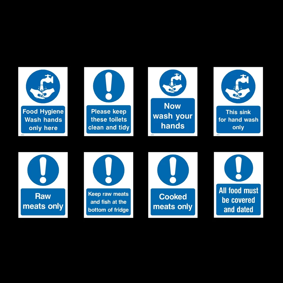 HEALTH&SAFETYDIRECT Wash Your Hands / Food Hygiene - All Sizes - All Materials - Choose your Design