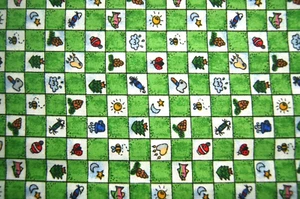 1+ Yard "Summer Lodge" Green Check Cotton Quilting Fabric 68" X 44" - Picture 1 of 2