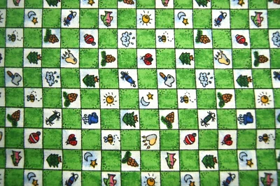 1+ Yard "Summer Lodge" Green Check Cotton Quilting Fabric 68" X 44" - Image 1 of 2