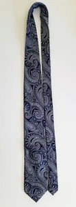 Donald J Trump Gold Signature Collection 100% Silk Tie Blue Paisley - Picture 1 of 3