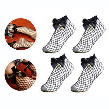  3 Pairs Women's Fishnet Ankle Socks Hallow Out Mesh Fishnet Solid Ankle Length