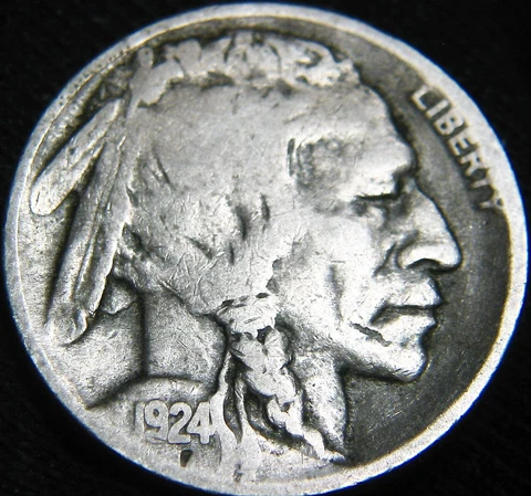 Nice SHARP Date 1924-D BUFFALO NICKEL 5¢ FREE SHIPPING! HT83EV Cover