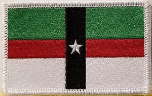 DENISON TEXAS Flag Iron-On Patch Tactical  Emblem WHITE Border - Picture 1 of 1