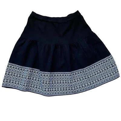 Minifalda Cynthia Rowley mujer blanco y negro lana fruncida cintura caída talla mediana Foto 1 de 4