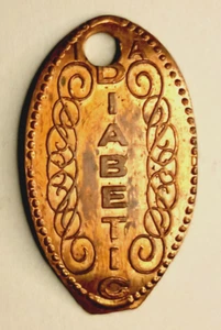 Centavo prensado YO SOY DIABÉTICO (con perforador) - Imagen 1 de 1