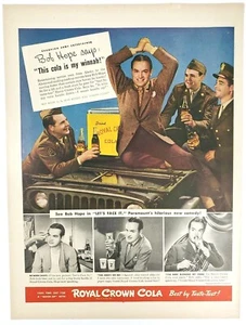 RC Cola Vintage 1943 Ad Bob Hope Military Soldiers Royal Crown Soda Pop Nehi - Picture 1 of 7