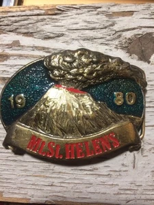 Mount St. Helens Vintage Eruption 1980 Belt Buckle Made in USA Numbered Ltd Ed - Picture 1 of 4