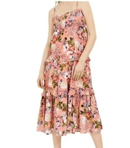 INC Maxi Dress Woman Plus 4X Ruffle Tiered Smocked Sundress Floral Fairy Boho - Picture 1 of 11