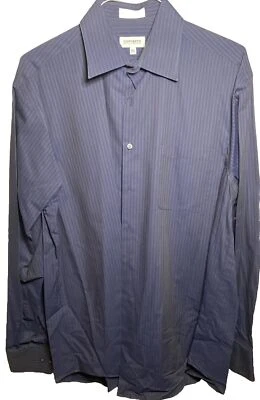 Concepts by Claiborne Mens Shirt Large Blue Stripe Long Sleeve NO Iron EUC - Image 1 of 4