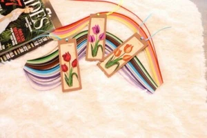 Tulpe Blumen Quilling Lesezeichen Handarbeit mit Liebe - Geschenkidee - Bild 1 von 11