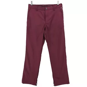 BONOBOS Maide Golf Pants Maroon Burgundy Water Resistant Ankle Zip Size 31x30 - Picture 1 of 9