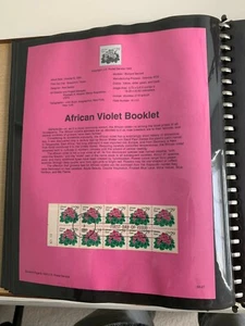 USPS Souvenir Page Scott , 1993 african violet booklet stamps - Picture 1 of 1