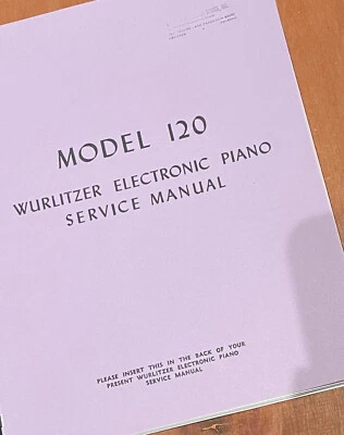WURLITZER Piano Electrónico Modelo 120 Manual de Servicio Foto 1 de 2