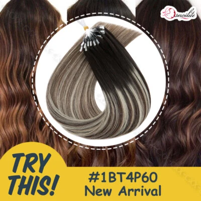 24" THICK Micro Ring Loop Tip 100% Remy Human Hair Extensions Micro Bead Link 1G - Image 1 of 4