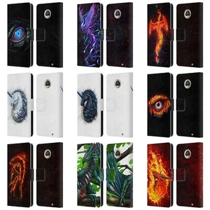 OFFICIAL CHRISTOS KARAPANOS MYTHICAL LEATHER BOOK CASE FOR MOTOROLA PHONES - Picture 1 of 12