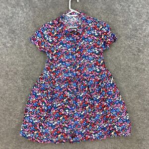 H&M Girls Dress Size 7-8 Years Floral Multicolour Short Sleeve Viscose 34121