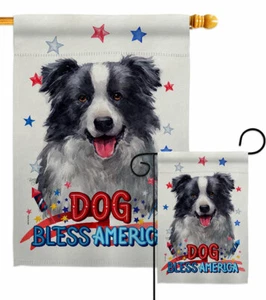 Patriotic Border Collie Garden Flag Animals Dog Decorative Gift Yard Banner - Picture 1 of 19