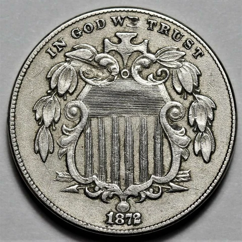 1872 Shield Nickel (Damage) - US 5c Coin - L37 Cover
